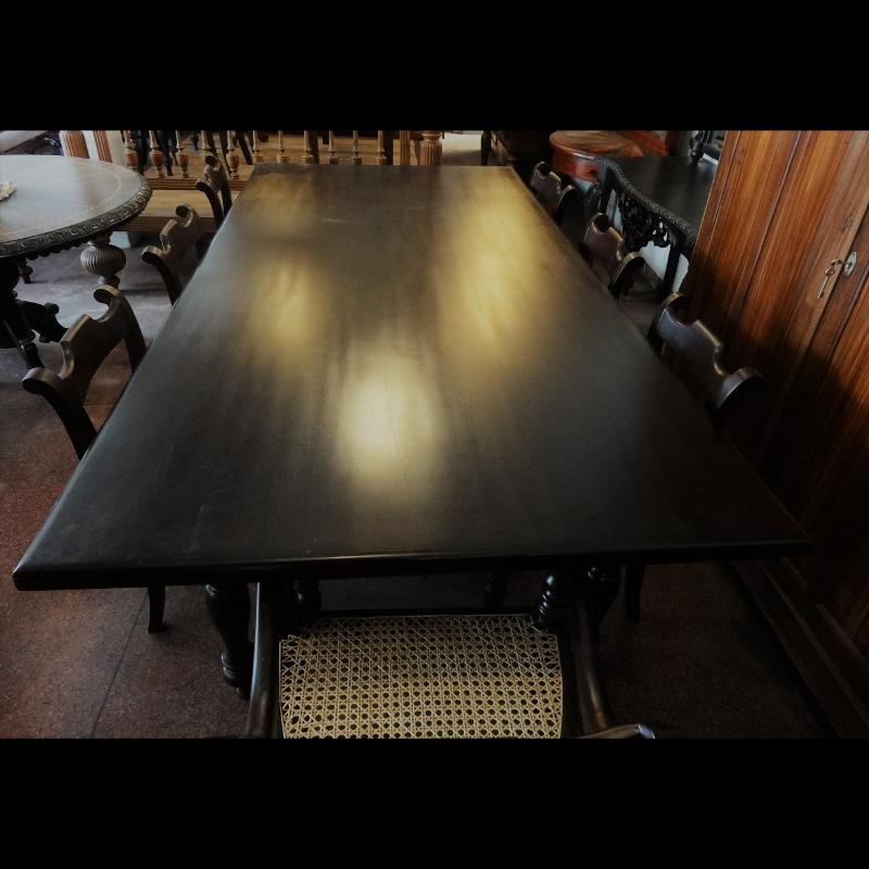 Dining Table with eight Chairs Aludel Wood Kitchen Table